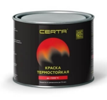 CERTA Эмаль антикоррозионная термостойкая до 1200°С черный матовый (RAL9004) (0,4кг) 
